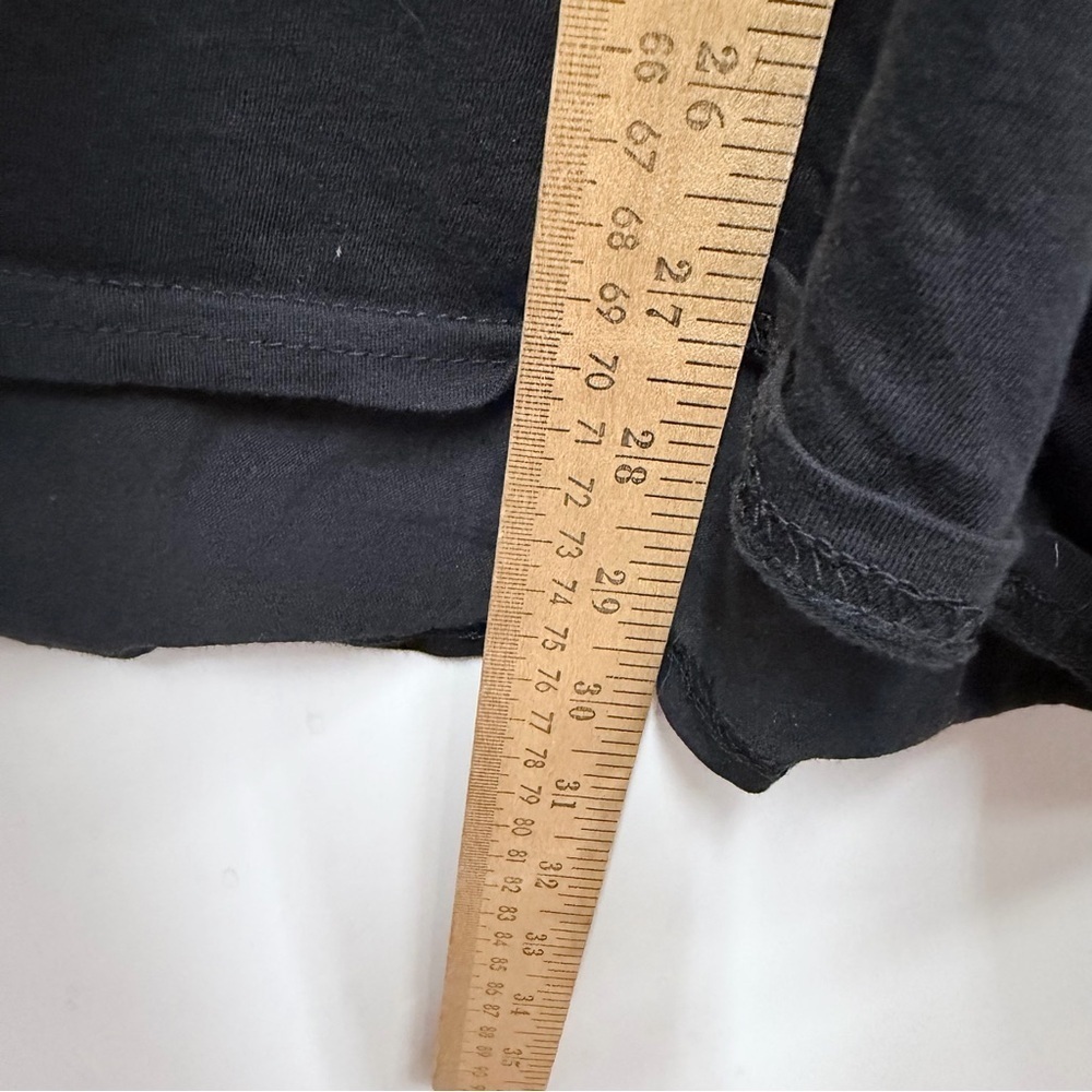 Calvin Klein Jeans Long Sleeve Black Top with White Metallic Silver Flowers 2X - Picture 9 of 9